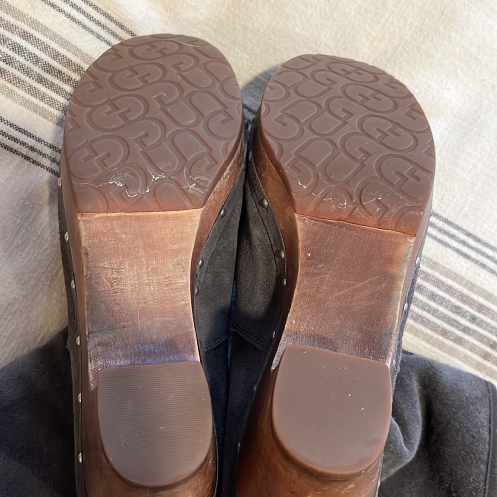 Ugg Gray Sherpa Lined Lynne’s Clog Boot - Size 7 - image 6